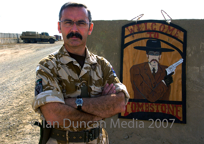 QUARTERMASTER... Major Marc Steventon at Camp Tombstone in Afghanistan's Helmand province...
