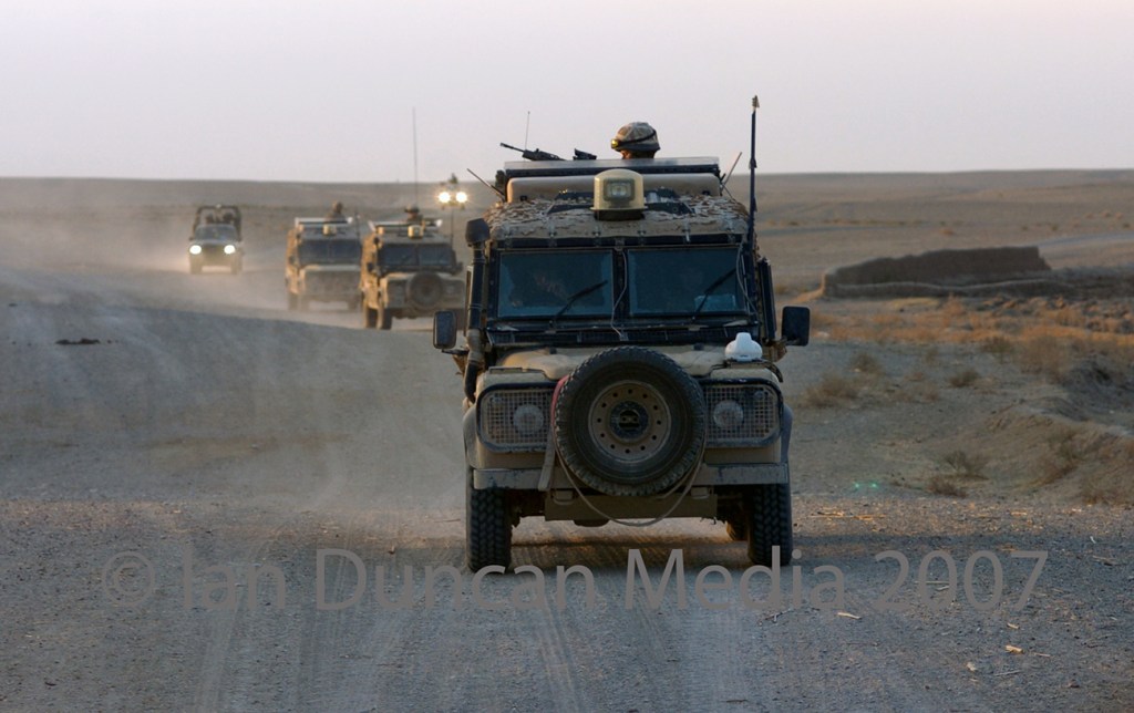 SUPPLY CONVOY... En route along A1 – also known as Route 1 – loaded with supplies for a remote patrol base in Helmand province in Afghanistan...