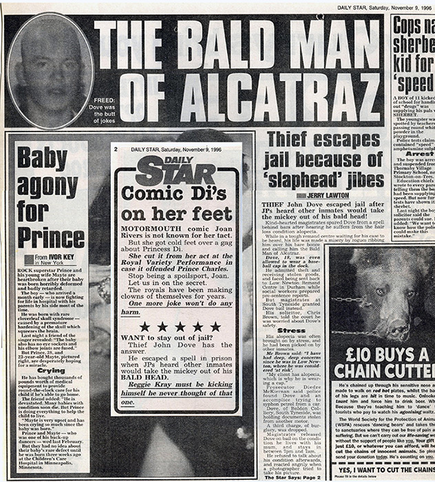 CUTTING... The Daily Star article from November 1996...