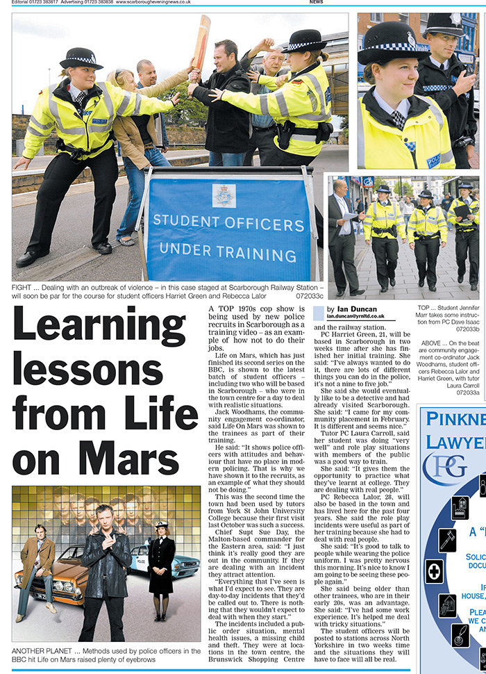 The story as it appeared in the Scarborough Evening News...