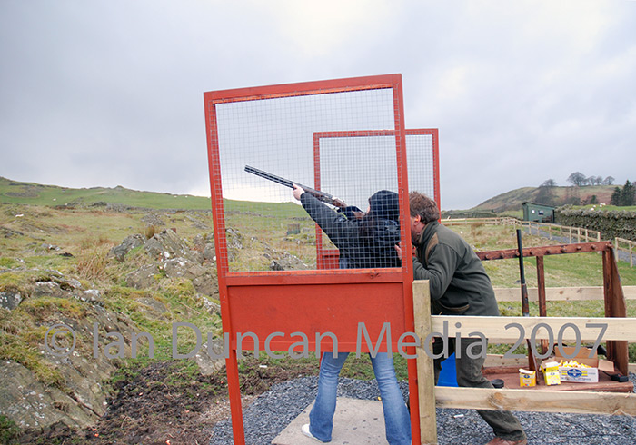 TAKING AIM... Clay pigeon shooting at Bigland Outdoor in Cumbria...