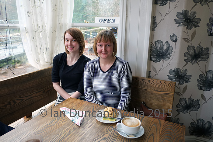SUPPORT... Kelly and Helen Hutchinson, both from Penrith, enjoy a break in Granny Dowbekin’s Tea-rooms...