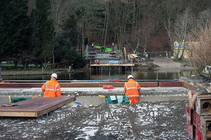 BUILDING BRIDGES... The replacement crossing at Pooley Bridge takes shape...