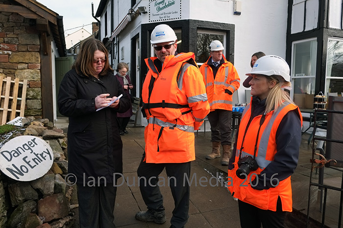 REPORTER... Kelly Pattison, from the Carlisle-based News & Star newspaper, at the press call in Pooley Bridge...