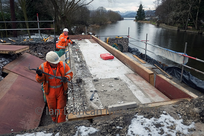 WORK IN PROGRESS... Work continues to build the replacement bridge...