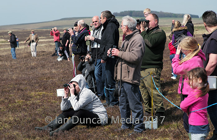 FINISH LINE... Crowd watches for the hounds returning from the fells...