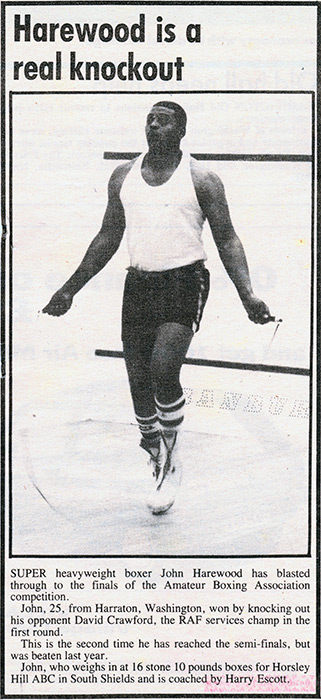 BOXER... The cutting from the Washington Star in April 1989...