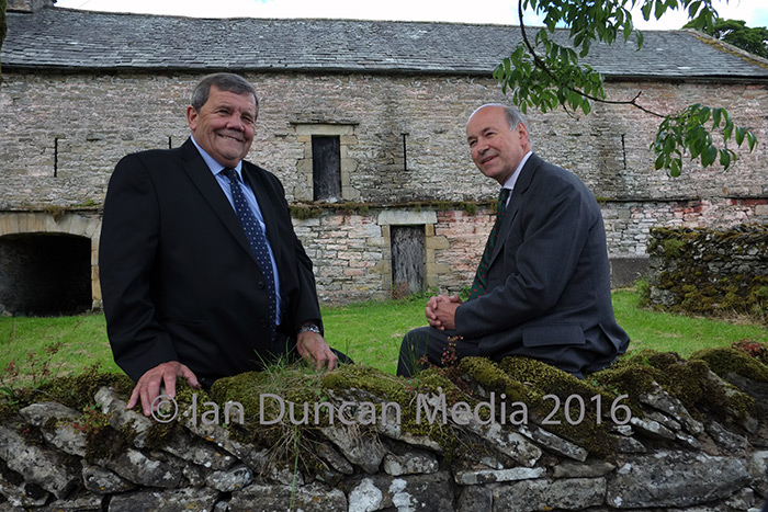 EXPANSION... Carl Lis, chairman of the Yorkshire Dales National Park Authority, and Lord Gardiner of Kimble enjoy the rural location...