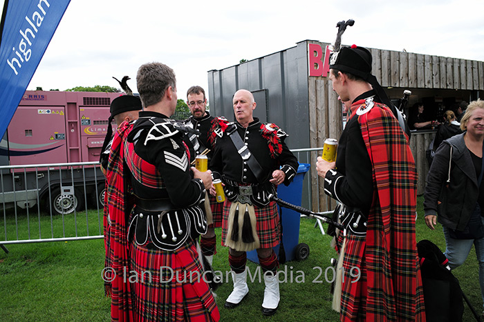 TAKING A BREAK... A pipe band at Inverness Highland Games...