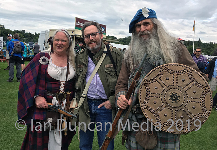 REENACTORS... Reporter Ian Duncan with a couple of Jacobites at the Inverness Highland Games...