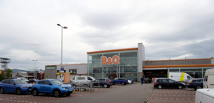 CAR PARK... The body was discovered near B&Q on Monday...