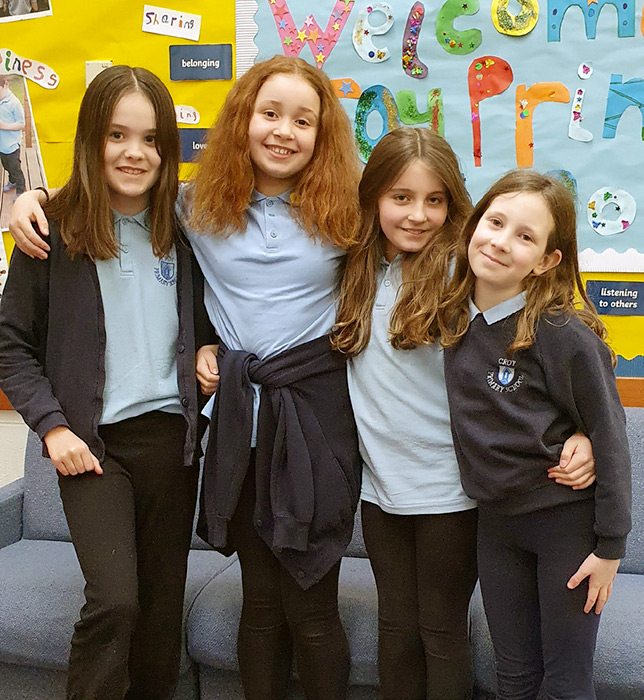 FUNDRAISERS... From left, Isobel Smith, Eva Simpson, Holly Blackburn and Izzy Hughes...