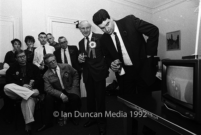 VICTORY... South Tyneside MP David Clark who held the constituency watches the results come in. It was not a good night for Labour as the Conservatives were voted back in for another term...