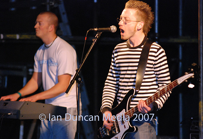 THE VARIANTS... Drummer Adam Mackenzie playing keyboards during their set pictured with bassist John Thornton...