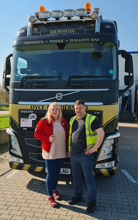 SAFE DELIVERY... Natalia Kusmierczuk, left, from the Polish Red Cross with driver Piotr Klimek in Lublin, Poland...