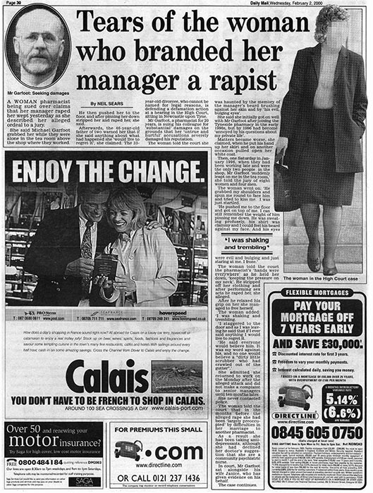 OBSCURED... The face of the alleged victim is obscured in the Daily Mail...