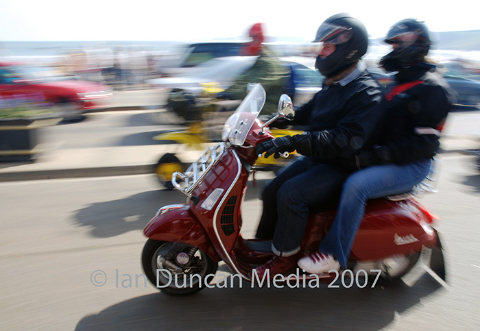 SCOOTER RALLY... The massed ride out along Scarborough's seafront by scooterists during 2007...