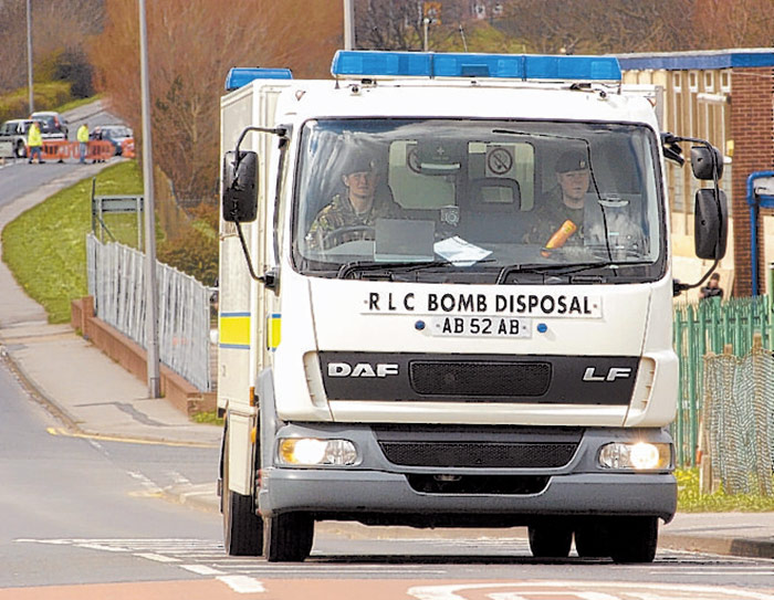 BOMB ALERT... Disposal experts on the way to the scene...