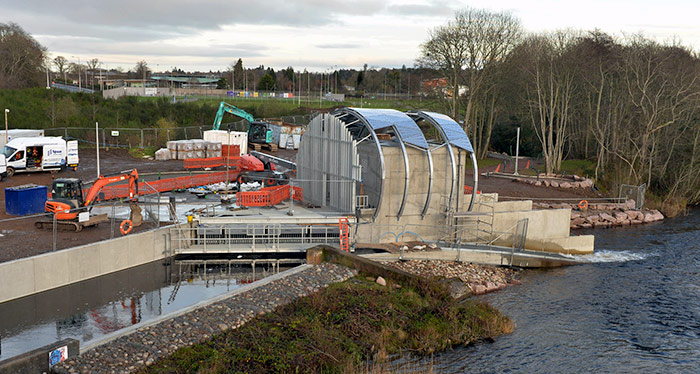 DEVELOPMENT... Progress being made at the hydro project on the River Ness...