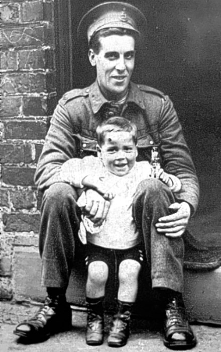 BACK HOME... This picture of Elizabeth’s father Alfred, recuperating, with her brother who later died, aged 8, from diptheria, was on the front page of the Scarborough Pictorial...