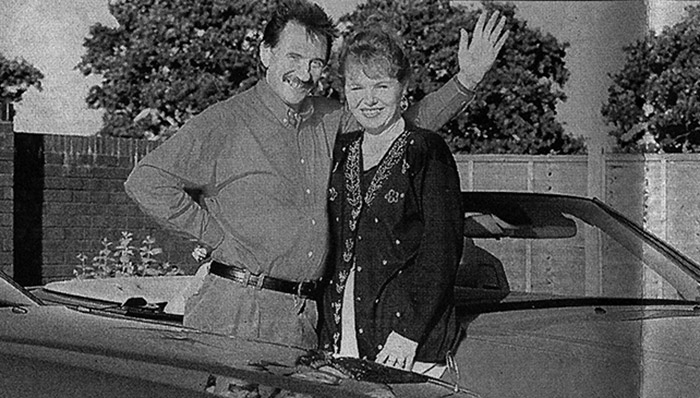 DELIGHTED... Chuckle Brother Paul Elliott at home in Belton with his wife Sue...