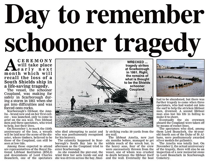 PUBLICATION... The story as it appeared in the Shields Gazette on Thursday, October 20, 2011...