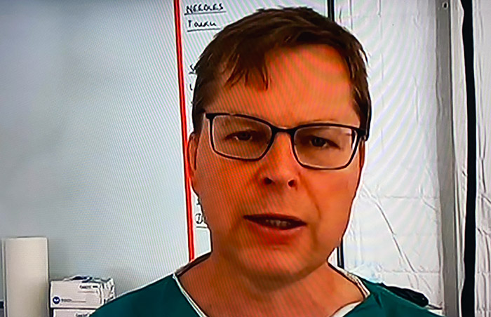 SURGEON... Prof Angus Watson on the One Show on BBC1...