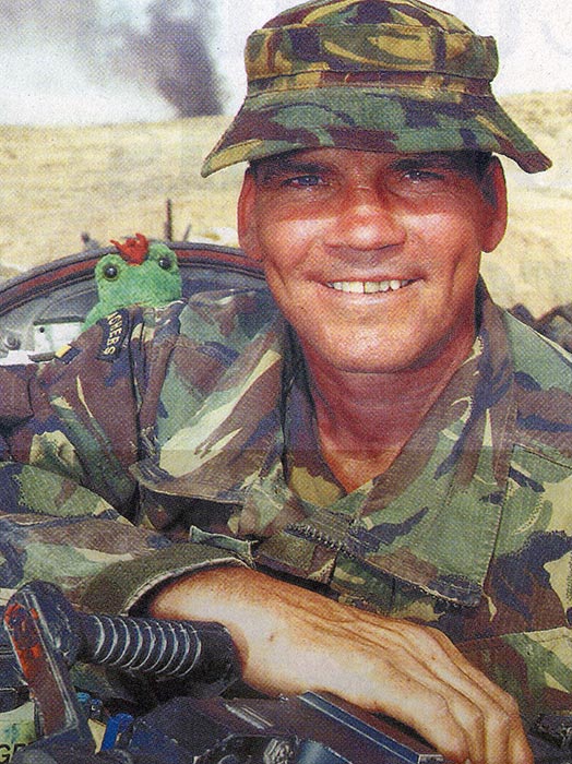 VETERAN... North Lincolnshire soldier Richard Elliott, who is serving with the Royal Anglian
Regiment in the Gulf, taking part in the liberation of southern Iraq...