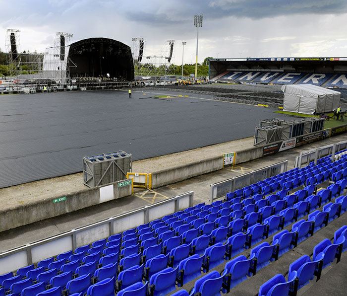 CENTRE STAGE... The stage is being set at Caledonian Stadium