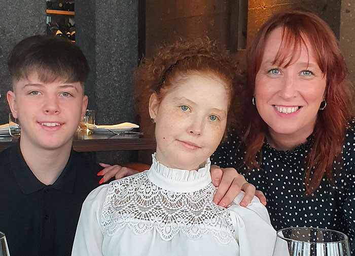 BUCKET LIST... Maisie Fraser (centre) with her brother Harry and mother Cecilia at the Shard in London...