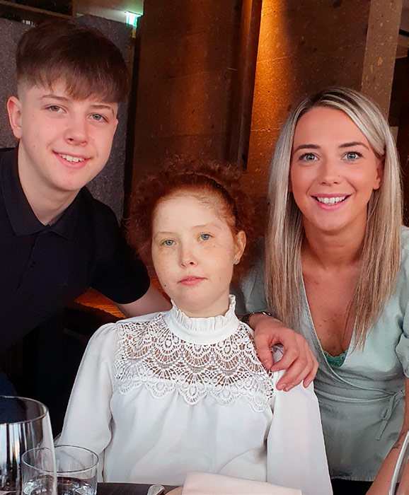 BUCKET LIST... Maisie Fraser (centre) with her brother Harry and sister Rachael at the Shard in London...