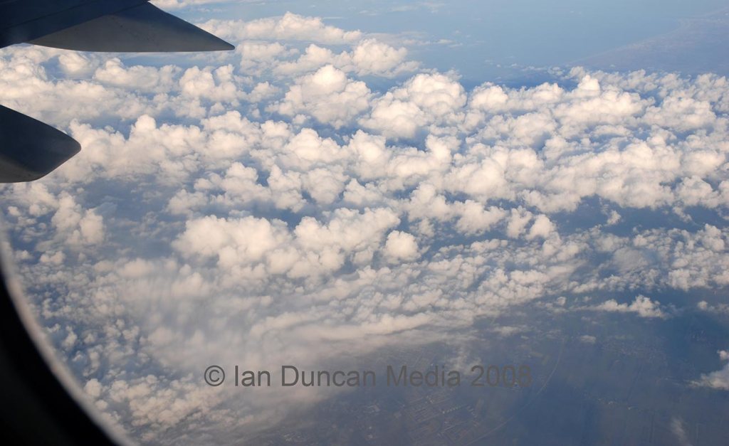 VIEW... Through the aircraft window heading back to the UK...