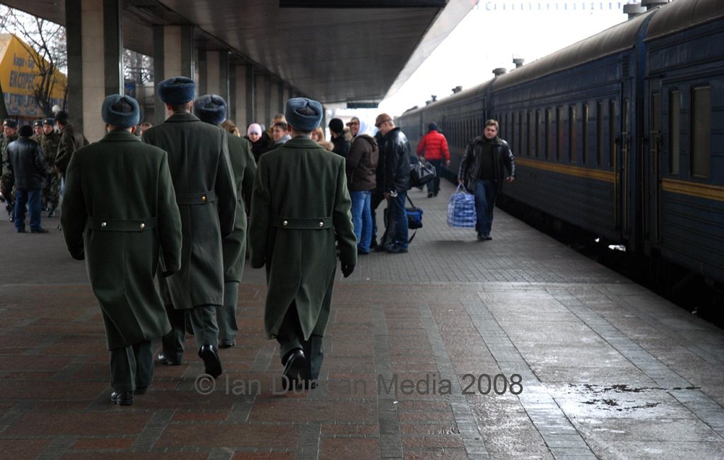 GUARDS... Kiev station in Ukraine...