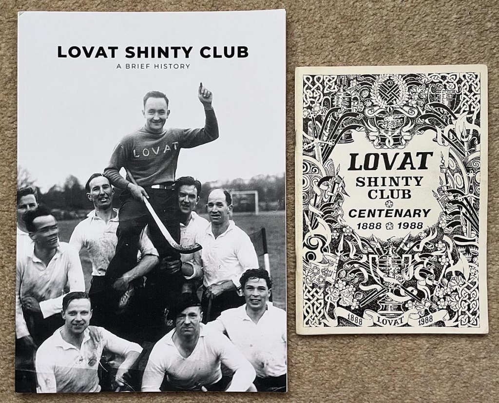 BACKGROUND... A couple of books outlining the history of Lovat Shinty Club which were given to me by the club president...