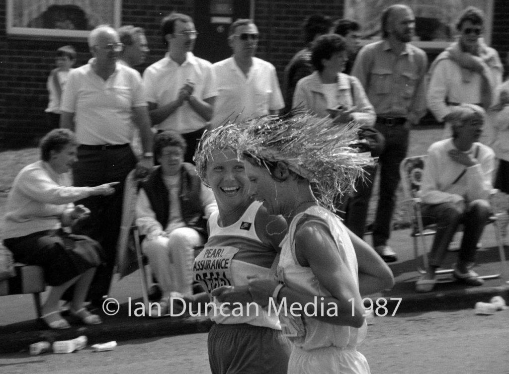 MY FIRST ATTEMPT... One of my shots of competitors in the Great North Run in 1987 at The Marsden Inn not far from the finish line in South Shields... 