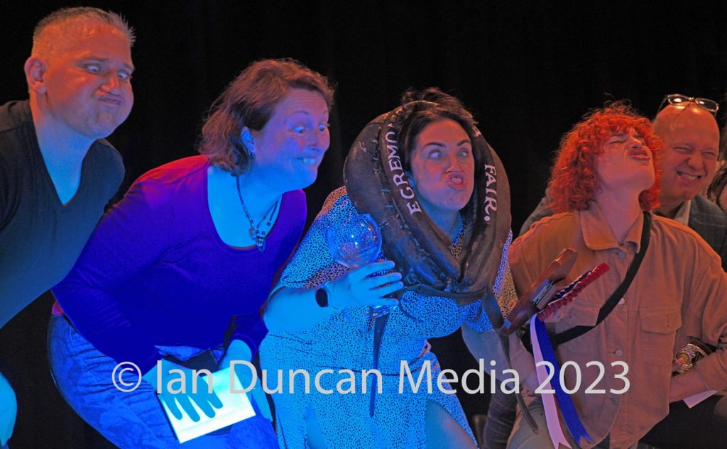 VICTORY... Claire Lister, centre, won the ladies event on the evening...