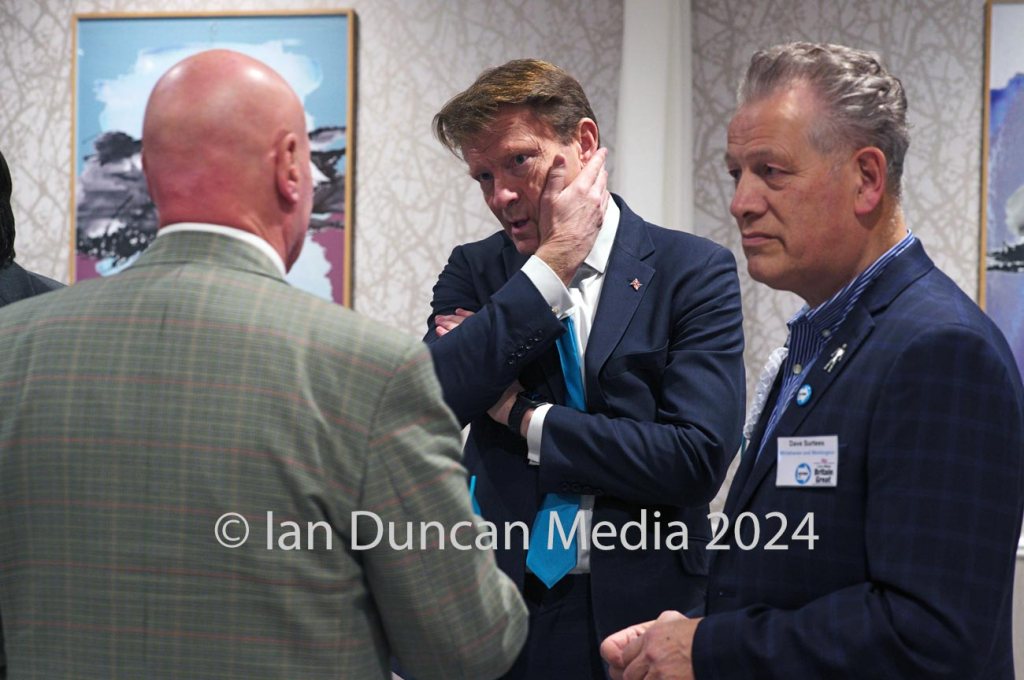 PARTY LEADER... Richard Tice ahead of his keynote speech in Penrith this week. I have to admit this was my favourite image from the assignment and it was taken with available light using a 75mm f2.5 lens with a camera setting of 3200 ISO...