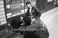 Guardian Angels help a passenger on London Underground