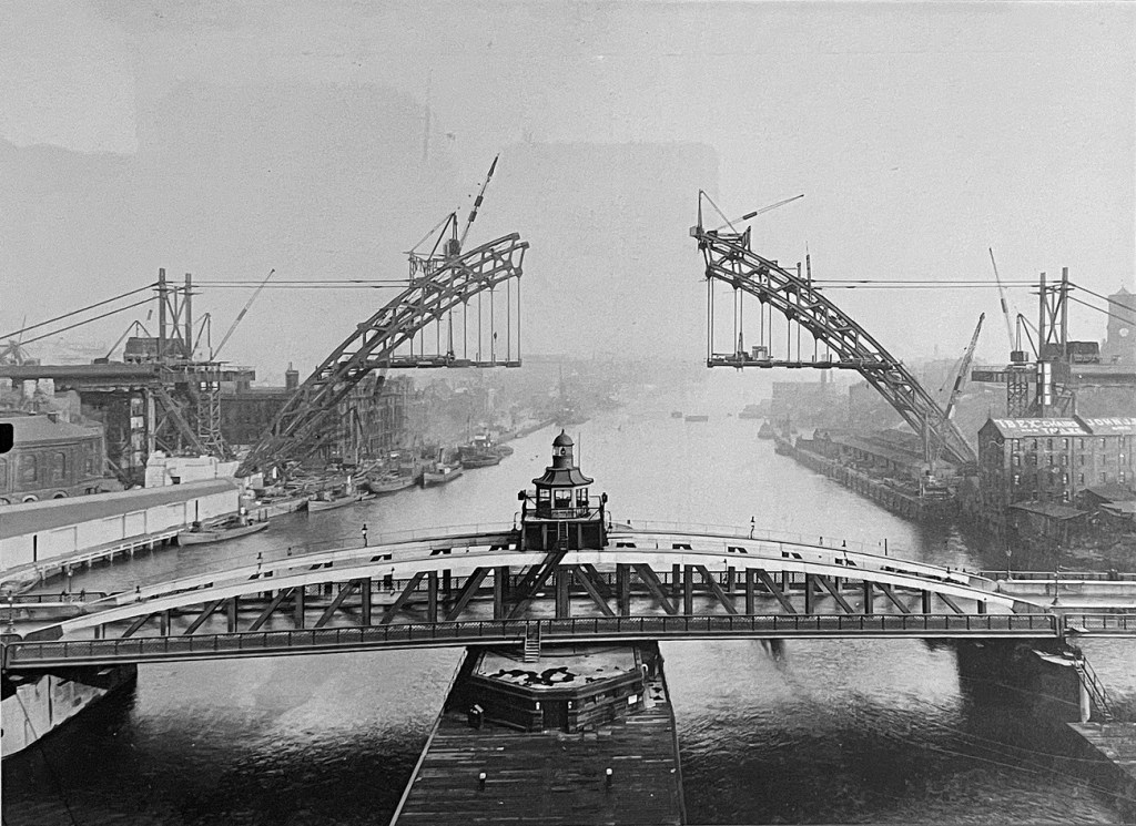 CONSTRUCTION... The Tyne Bridge during construction in the 1920s before its official opening in October 1928 by King George V...