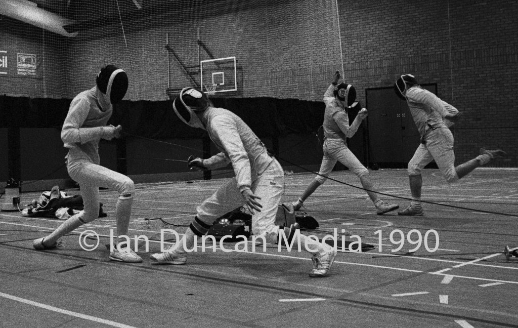 COMPETITION... Action during the contest in Guisborough in April 1990...