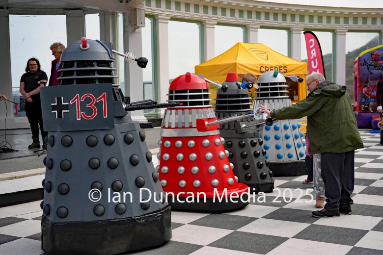 SCI-FI SCARBOROUGH… At Scarborough Spa in Scarborough in North Yorkshire… Daleks in the Sun Court…
