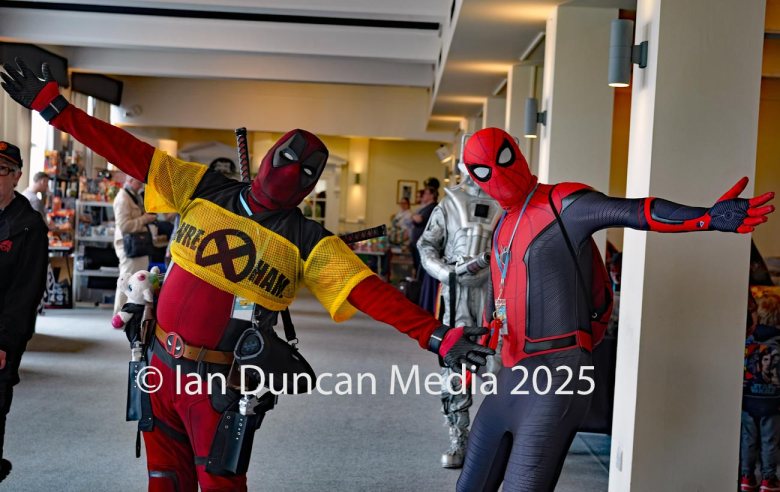 SCI-FI SCARBOROUGH… At Scarborough Spa in Scarborough in North Yorkshire… Deadpool and Spiderman…