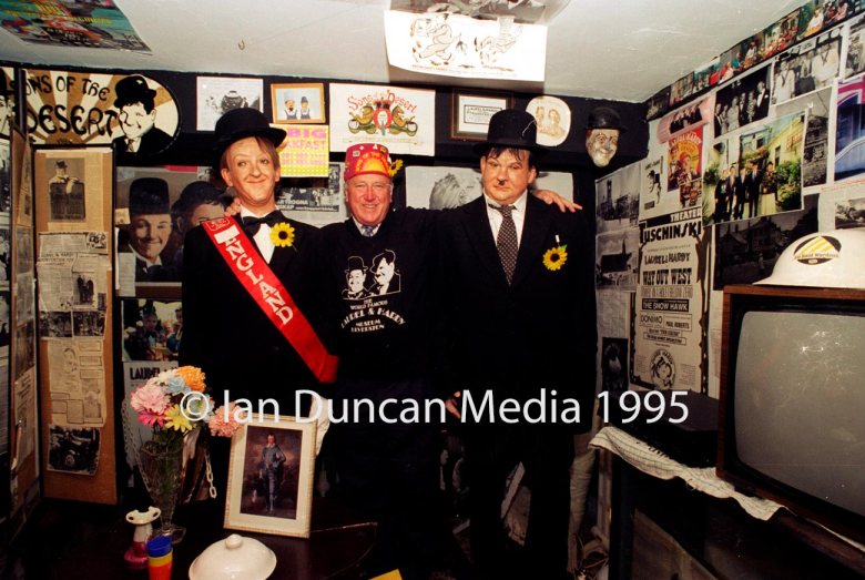 LAUREL AND HARDY MUSEUM... Owner Bill Cubin in Ulverston the town where Stan Laurel was born...
