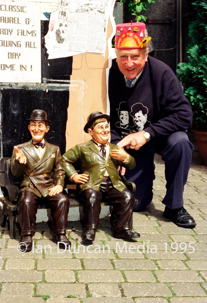 LAUREL AND HARDY MUSEUM... Owner Bill Cubin in Ulverston the town where Stan Laurel was born...