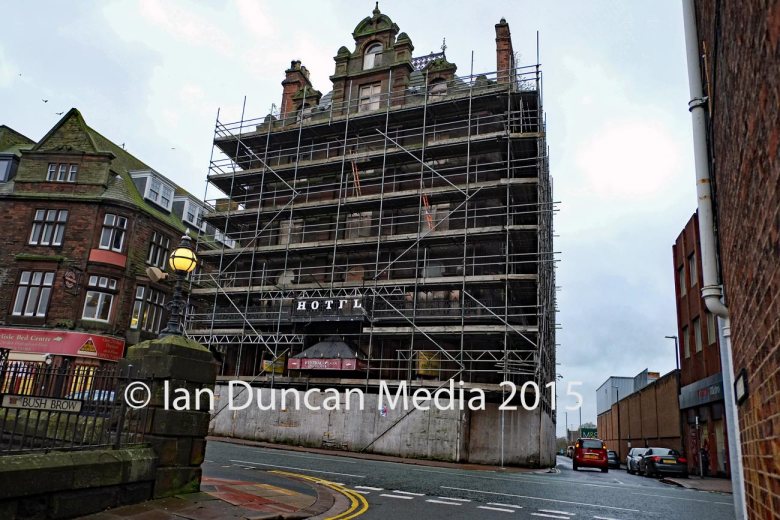 HOTEL… The former site of the crumbling Central Plaza Hotel in Carlisle… It was named as one of the most important Victorian buildings in the UK…
