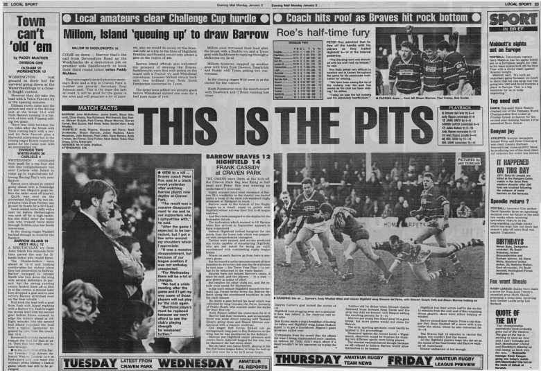 Cutting from the North West Evening mail from January 2, 1995.