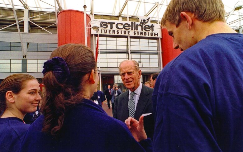 The Duke of Edinburgh visits Middlesbrough in the late 1990s.