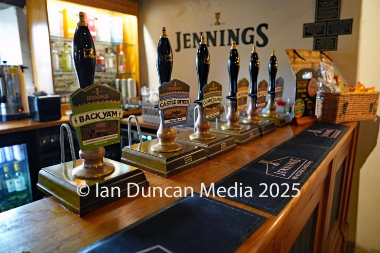 REVIVAL… Jennings Castle Brewery in Cockermouth… The brand was revived earlier this year and employs around 15 people… The range of beers on offer in the Tap Room... Picture: Ian Duncan