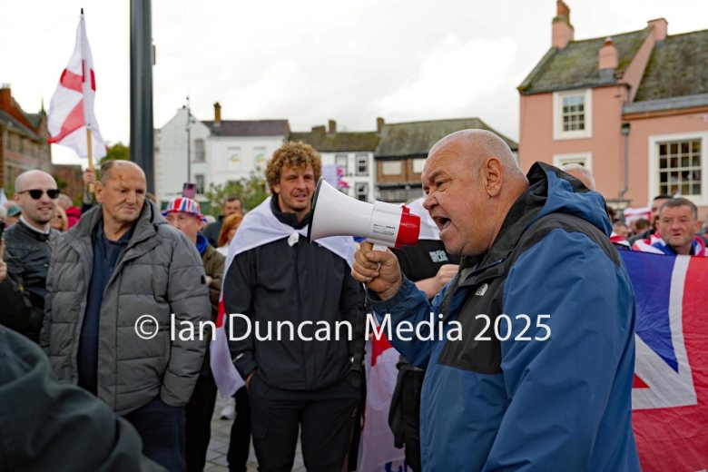 DEMONSTRATIONS... There were two opposing demos in Carlisle city centre on Saturday – one was pro-immigration and the other against it – which faced each other around the market Cross in English Street...