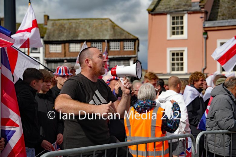 DEMONSTRATIONS... There were two opposing demos in Carlisle city centre on Saturday – one was pro-immigration and the other against it – which faced each other around the market Cross in English Street...